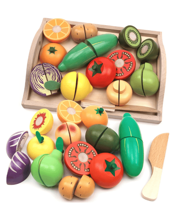 Wooden Cutting Fruit Vegetables Set
