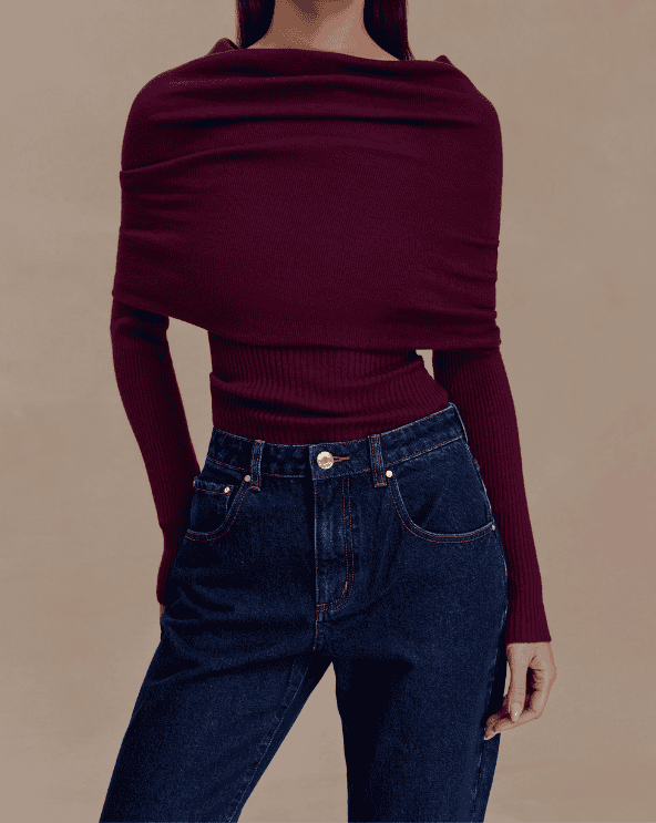 Asymetrical Cashmere Blend Top