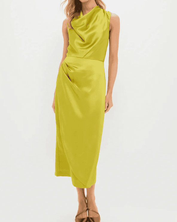 Chartreuse Satin Sinclair Dress