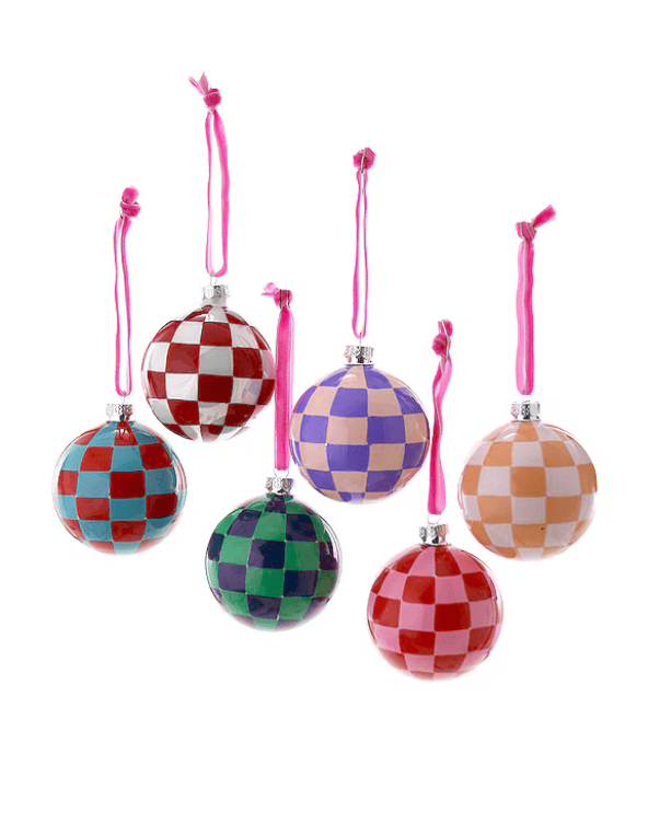 Checkered Bauble Ornaments