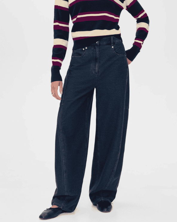 Indigo Barre Denim Knit Sid Jeans