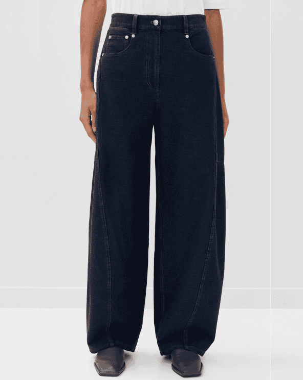 Indigo Barre Denim Knit Sid Jeans