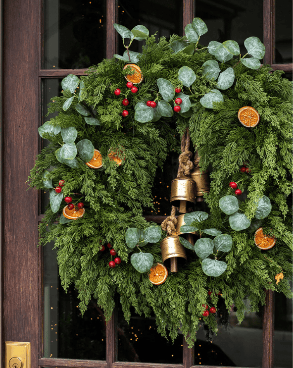 Orange & Eucalyptus Faux Wreath