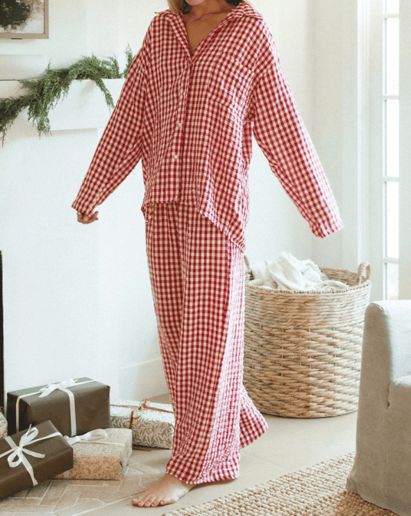 Oversized Gingham Pajamas
