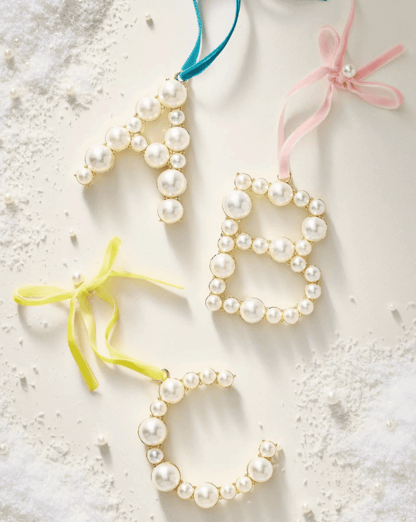 Pearl Monogram Ornament