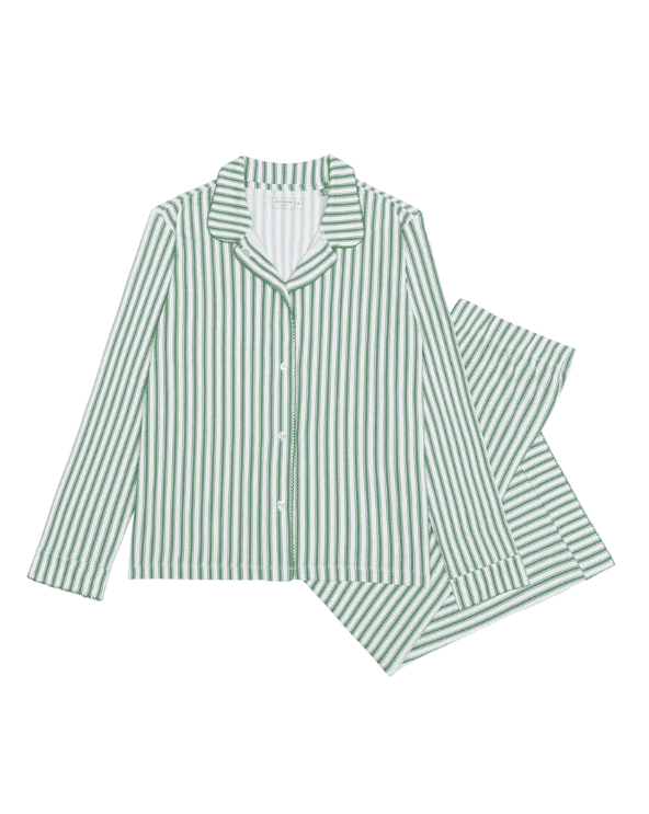 Stripe Collared Pima Pajamas Set