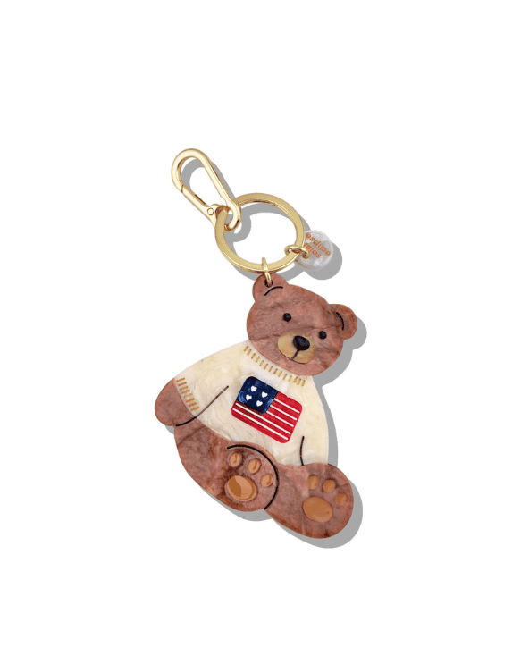 Americana Teddy Bear Bag Charm + Keychain