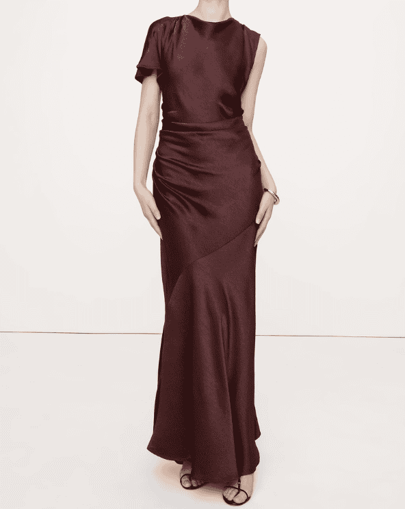 Asymmetrical Draped Maxi Dress
