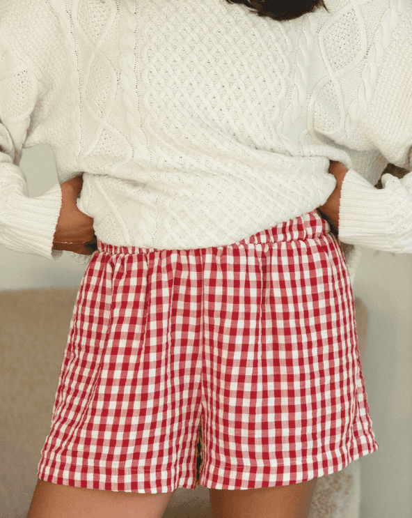 Christmas Morning Gingham Shorts