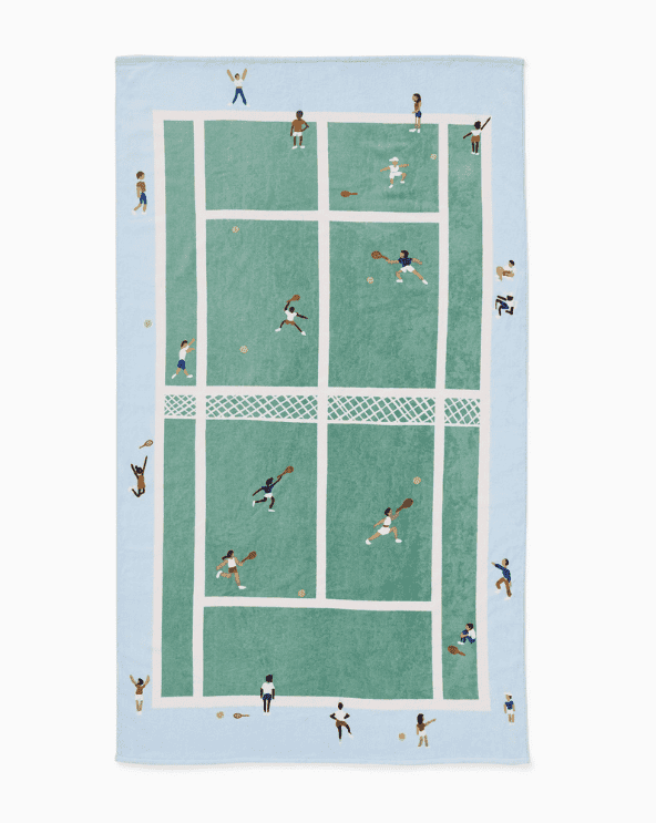 Tennis Scene Beach Towel