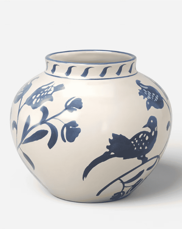 Blue Painted Ceramic Vase