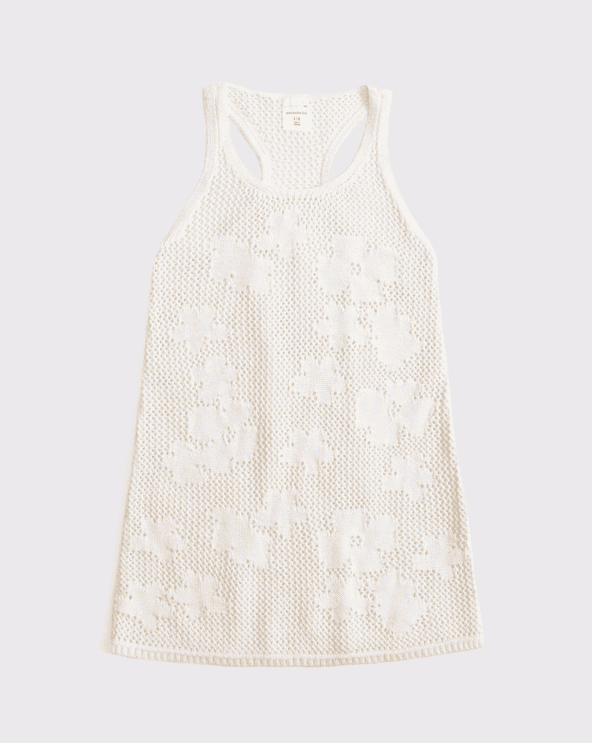 Crochet-Style Mini Dress Coverup