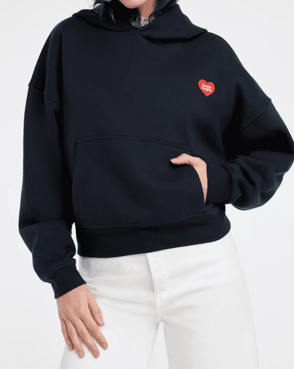 Heart Embroidered Hoodie