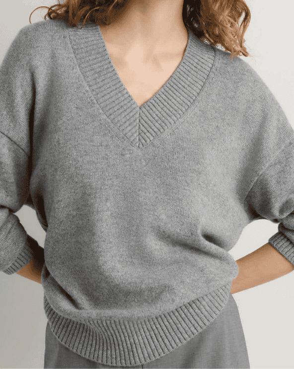 Mongolian Cashmere Oversized V-Neck Sweater