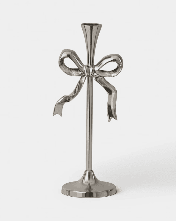 Tall Bow Taper Candle Holder