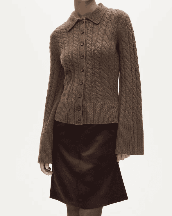 Cashmere Twisted Cable-Knit Cardigan