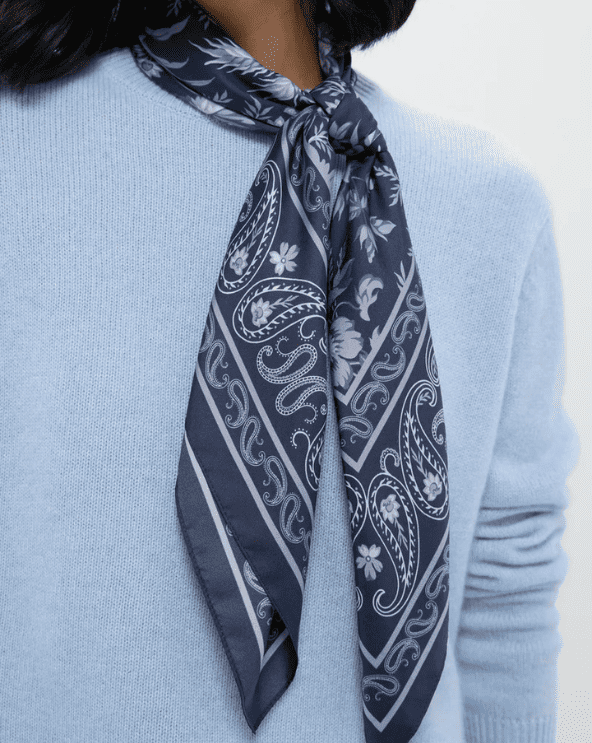 Floral Bandana Silk Scarf