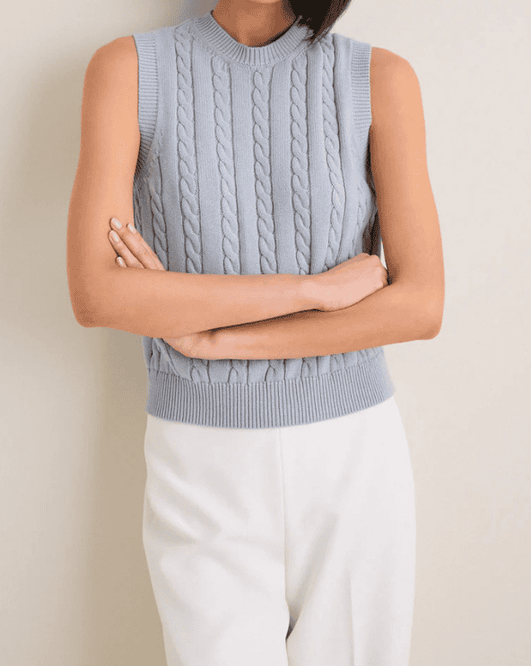 Blue Cable Vest