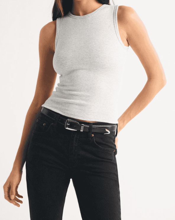 Bra-Free Rib High-Neck Tank