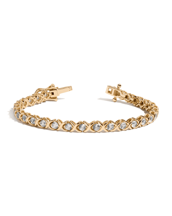 Lab Grown White Sapphire X Estate Tennis Bracelet