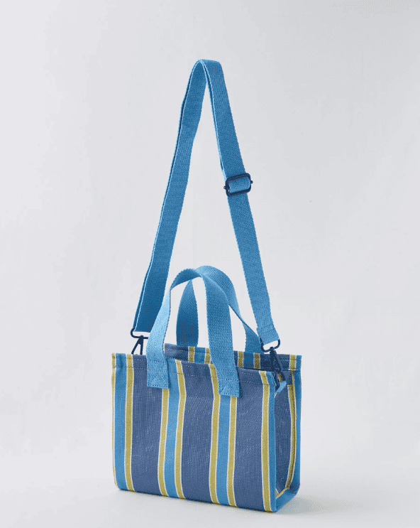 Mini Striped Mesh Tote Bag