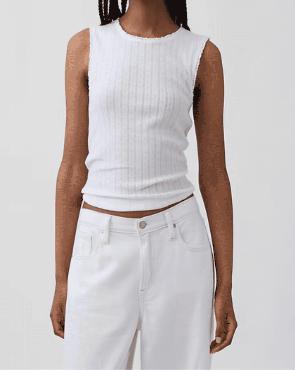 Pointelle Shell Tank Top