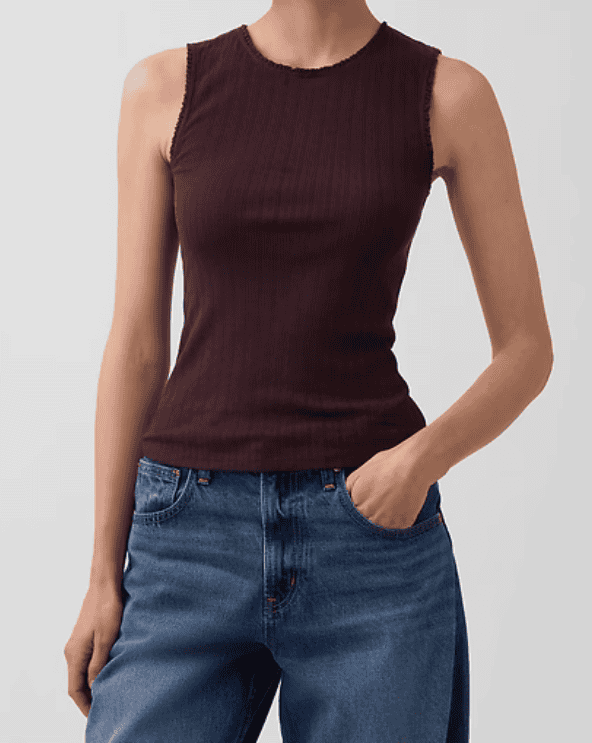 Pointelle Shell Tank Top