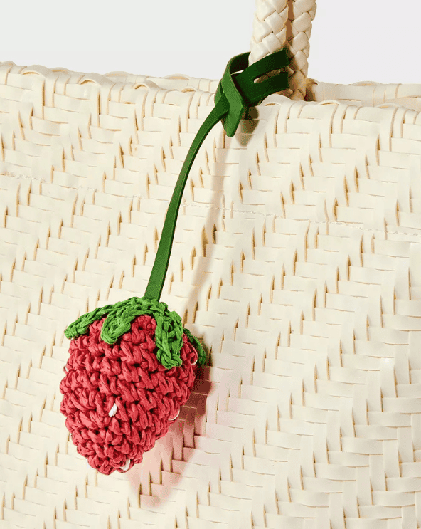 Straw Strawberry Bag Charm