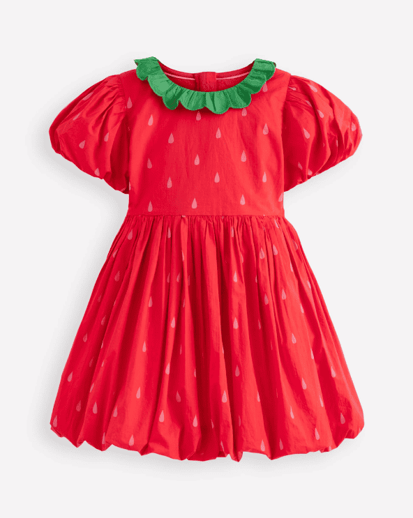 Strawberry Bubble Hem Dress