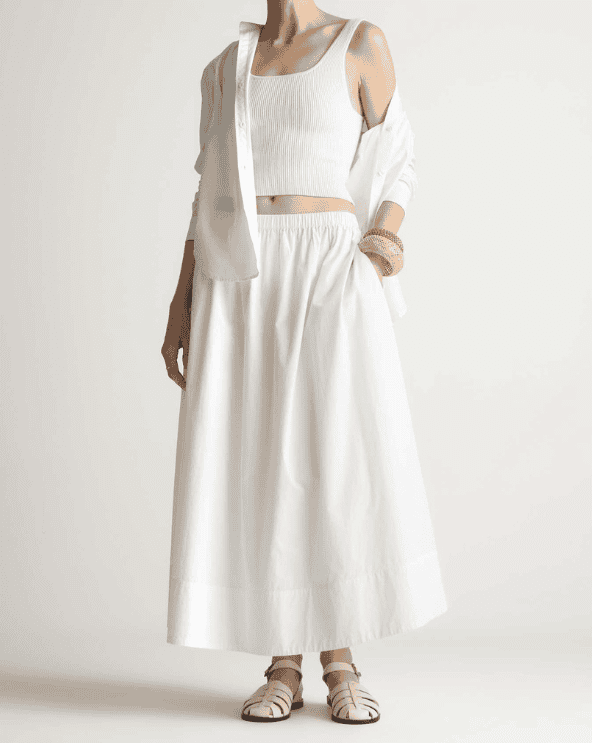 Poplin A-line Maxi Skirt