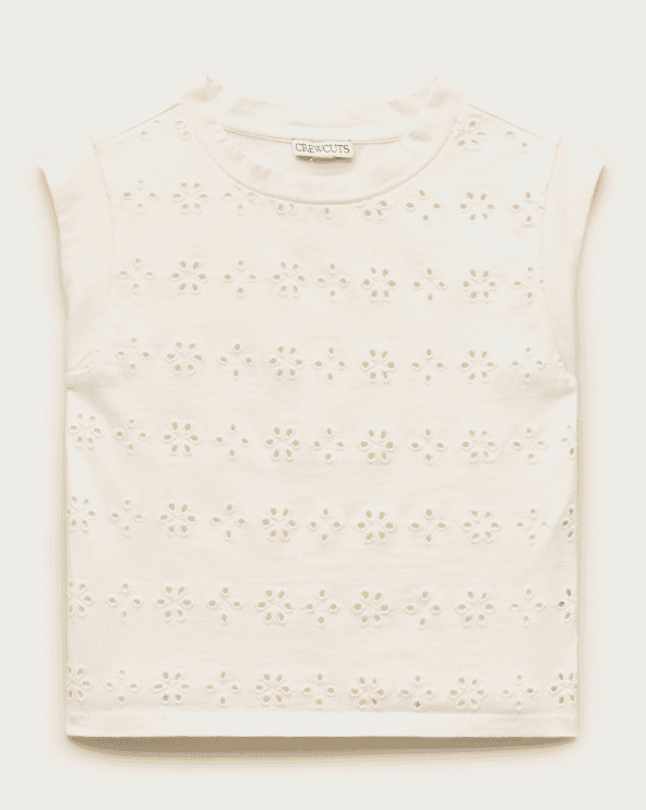 Eyelet Muscle Tank Top