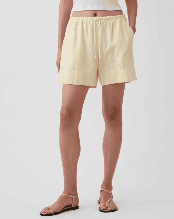 Linen-Blend Easy Shorts