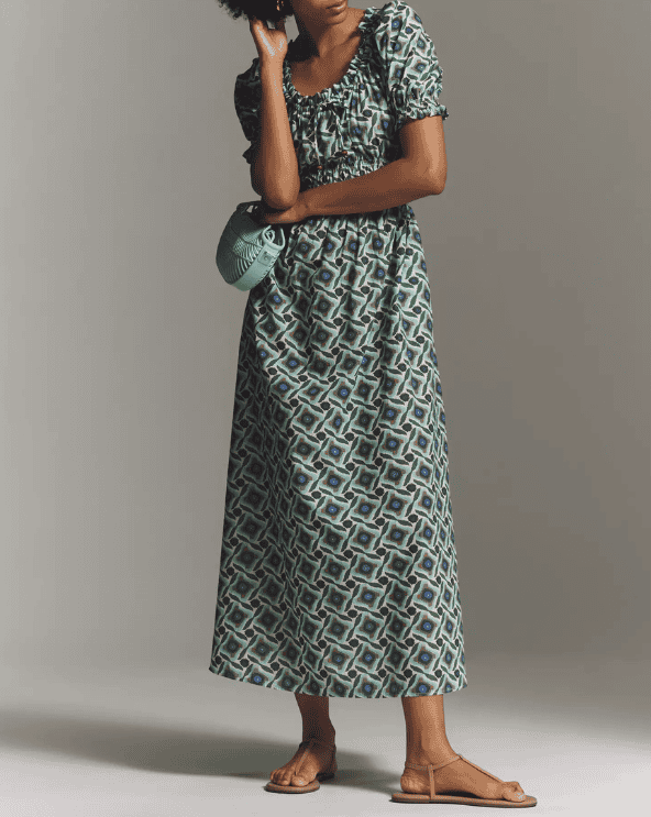 Puff Sleeve Midi Dress