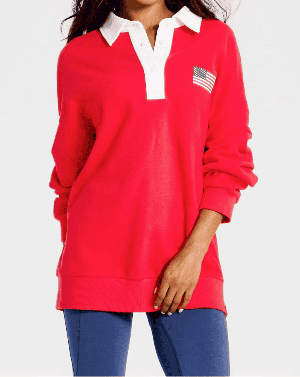 Americana French Terry Polo Sweatshirt
