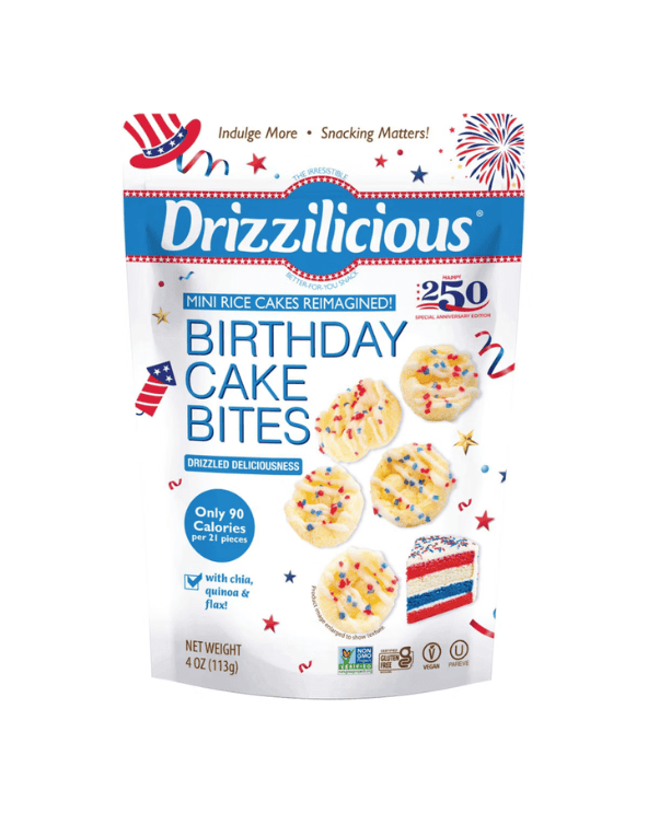 Birthday Cake Drizzled Mini Rice Cakes