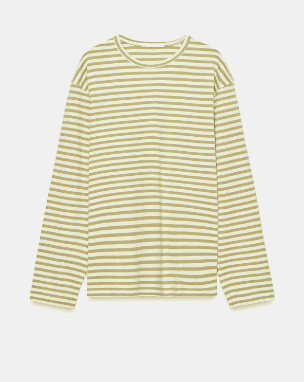 Cotton and Linen Striped T-Shirt