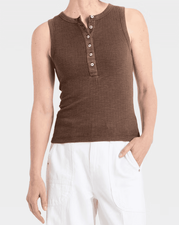 Front Button Tank Top