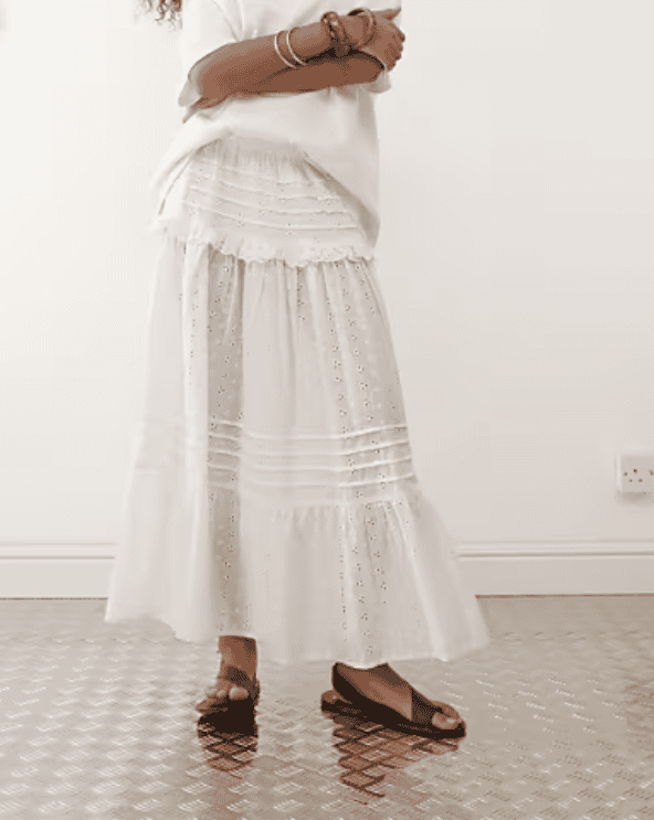 White Eyelet Skirt