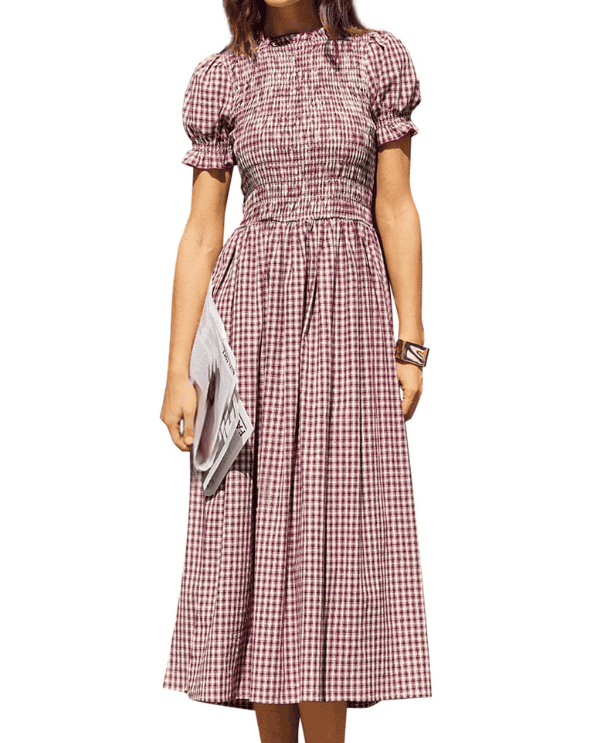 Gingham Midi Dress