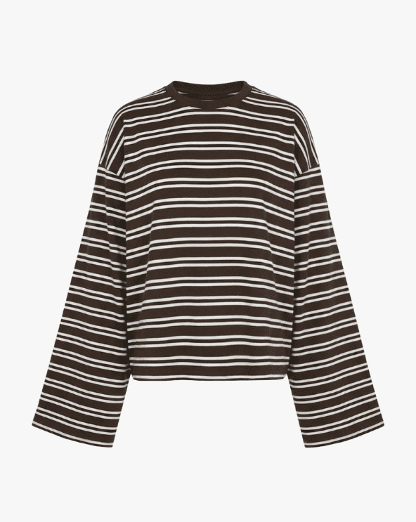 Boxy Oversized Striped Crew Neck Top