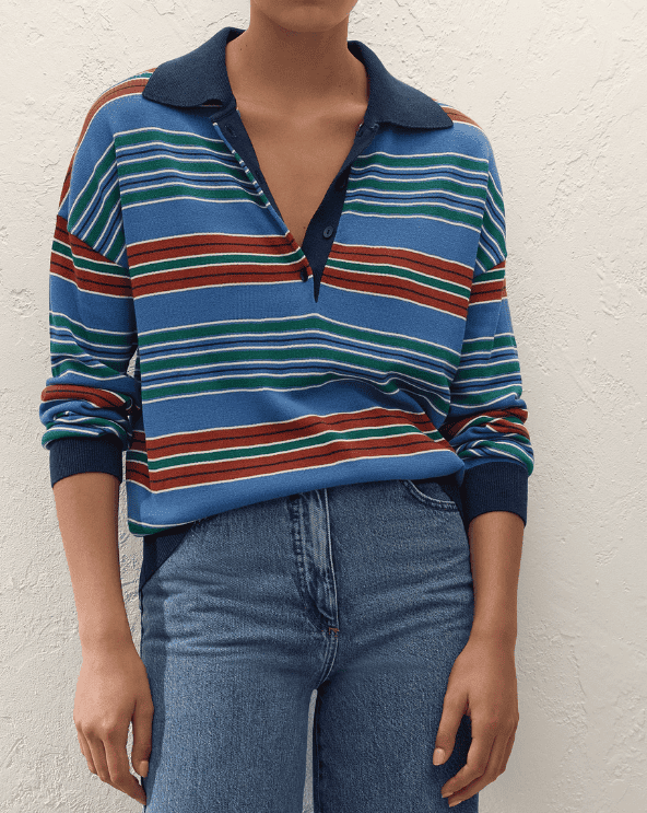 Harlow Oversized Polo Juan Stripe
