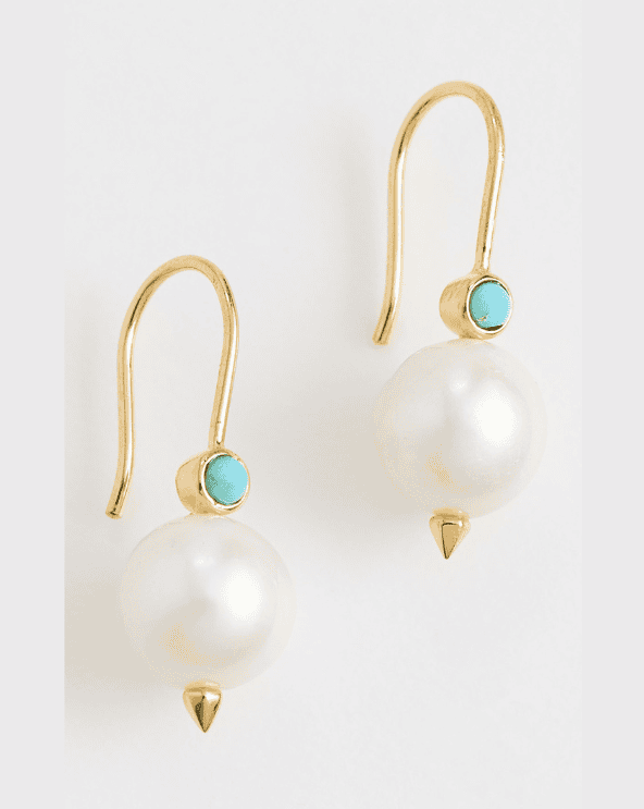 Pearl and Turquoise Earrings
