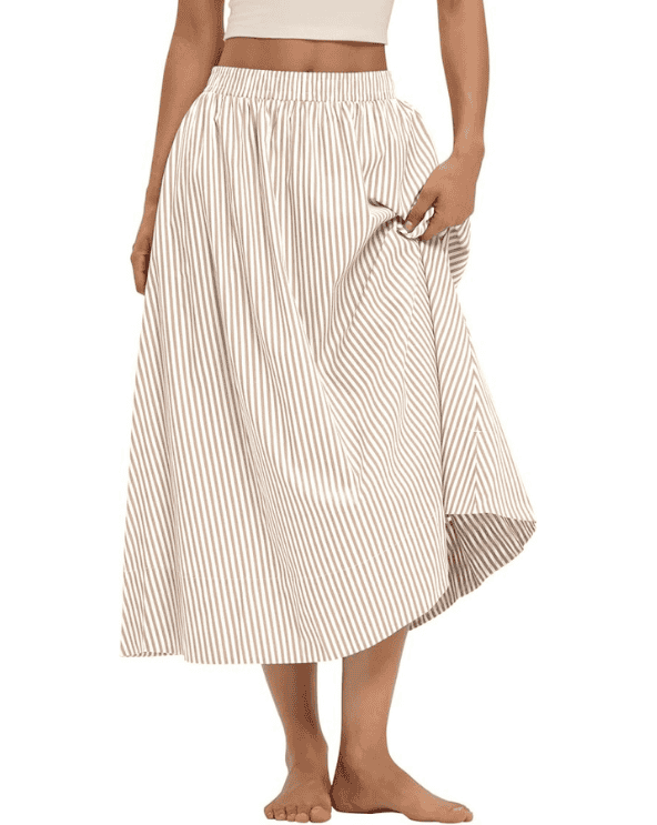 Striped Midi Skirt