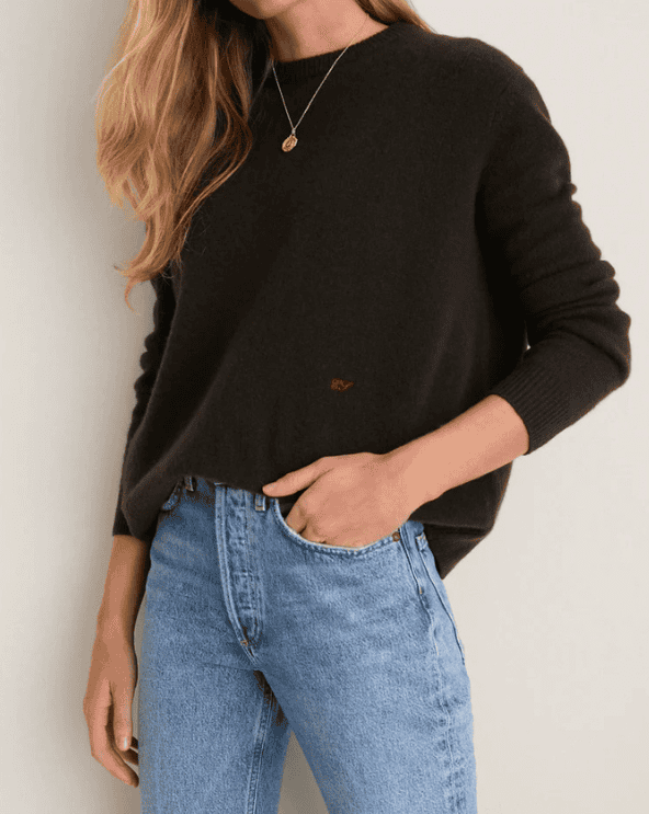 Espresso Cashmere Boyfriend Sweater