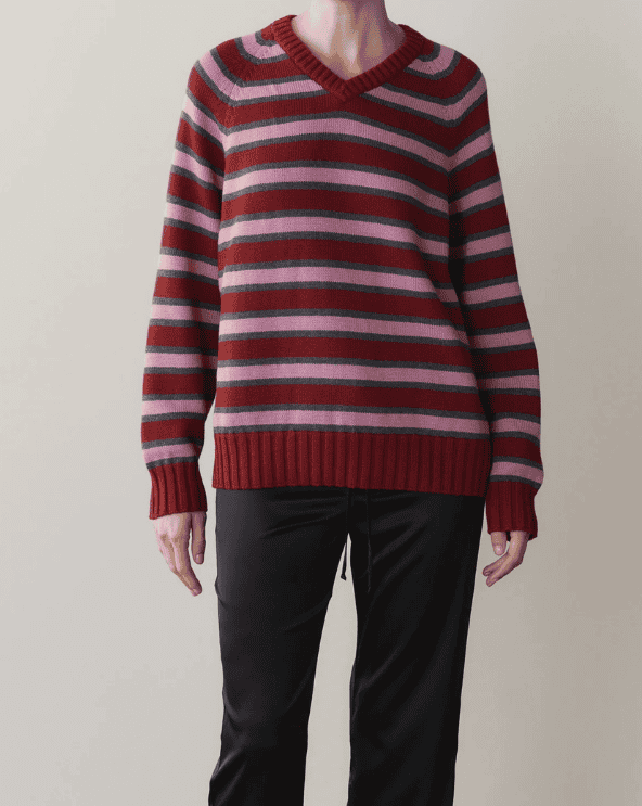 Stripe V-Neck Sweater