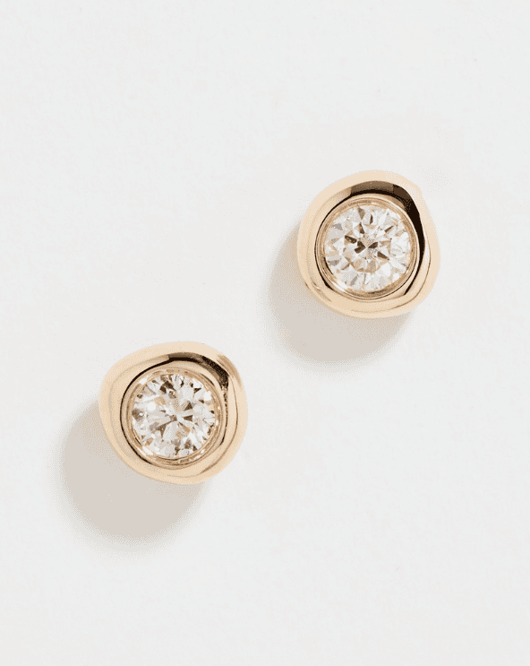 Diamond Pillow Stud Earrings