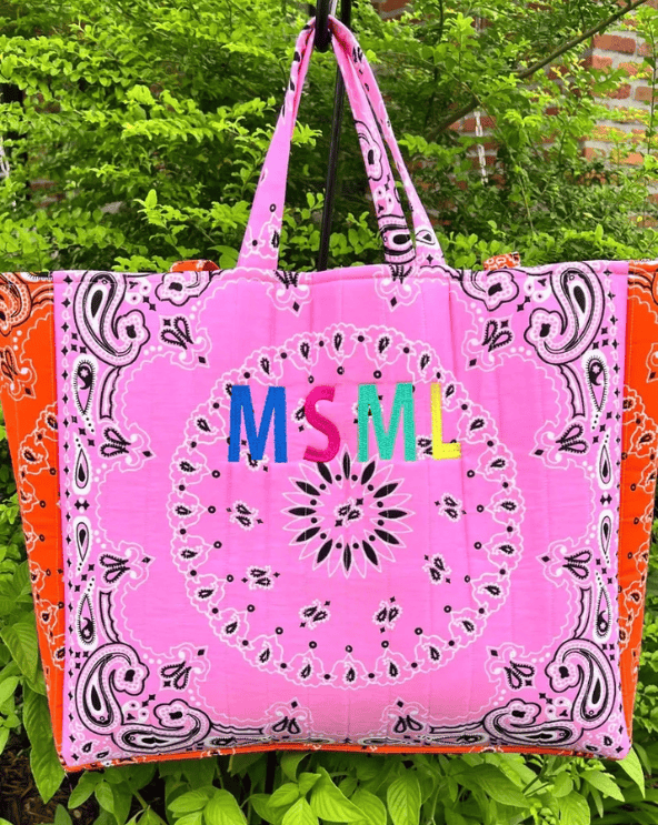 Embroidered Bandana Tote Bag