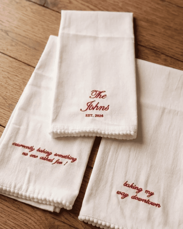Embroidered Tea Towel