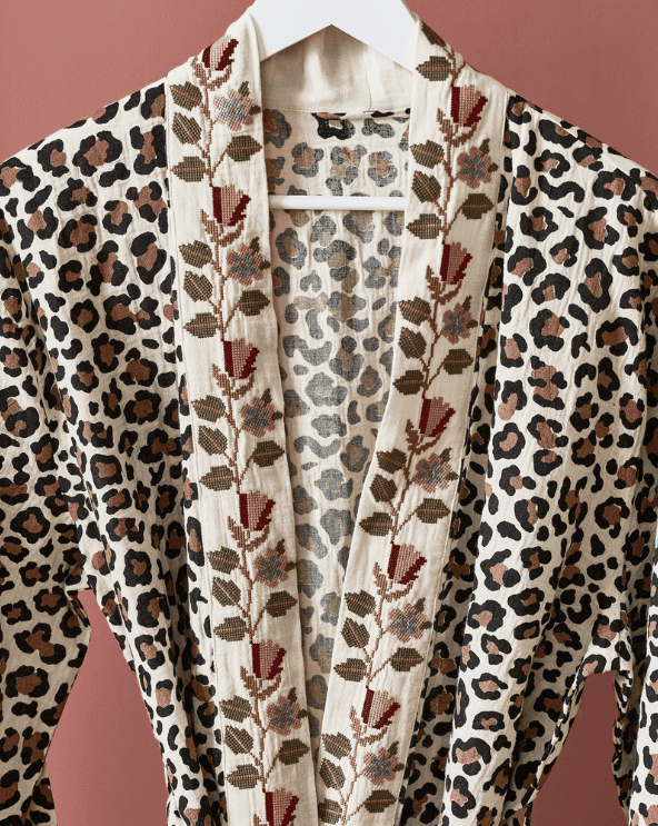 Leopard Floral Bath Robe