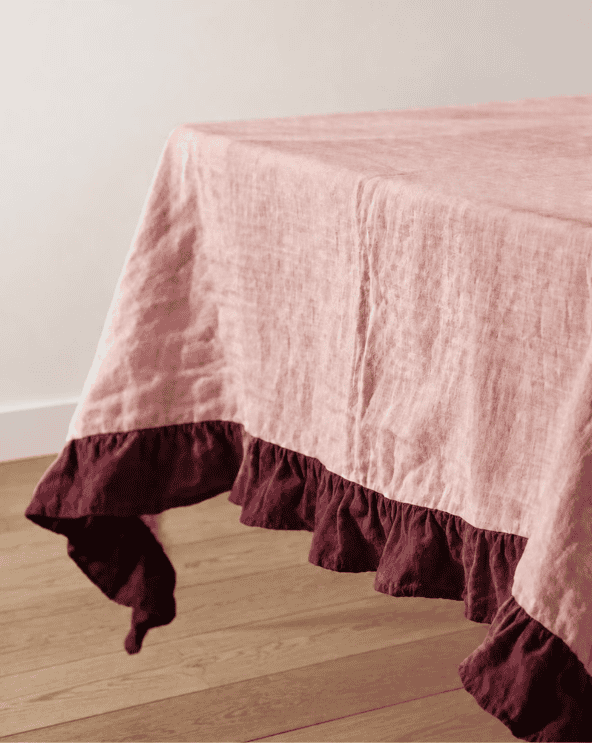 Linen Ruffle Tablecloth